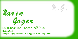 maria goger business card